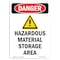 Signmission OSHA Danger Sign, 10" Height, Rigid Plastic, Hazardous Material, Portrait, V-1313 OS-DS-P-710-V-1313 - alternate 1
